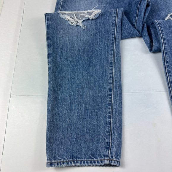 J Brand Jeans Women's 28 Tate Boyfriend Senska Destruct Blue Distressed Denim - Picture 5 of 16